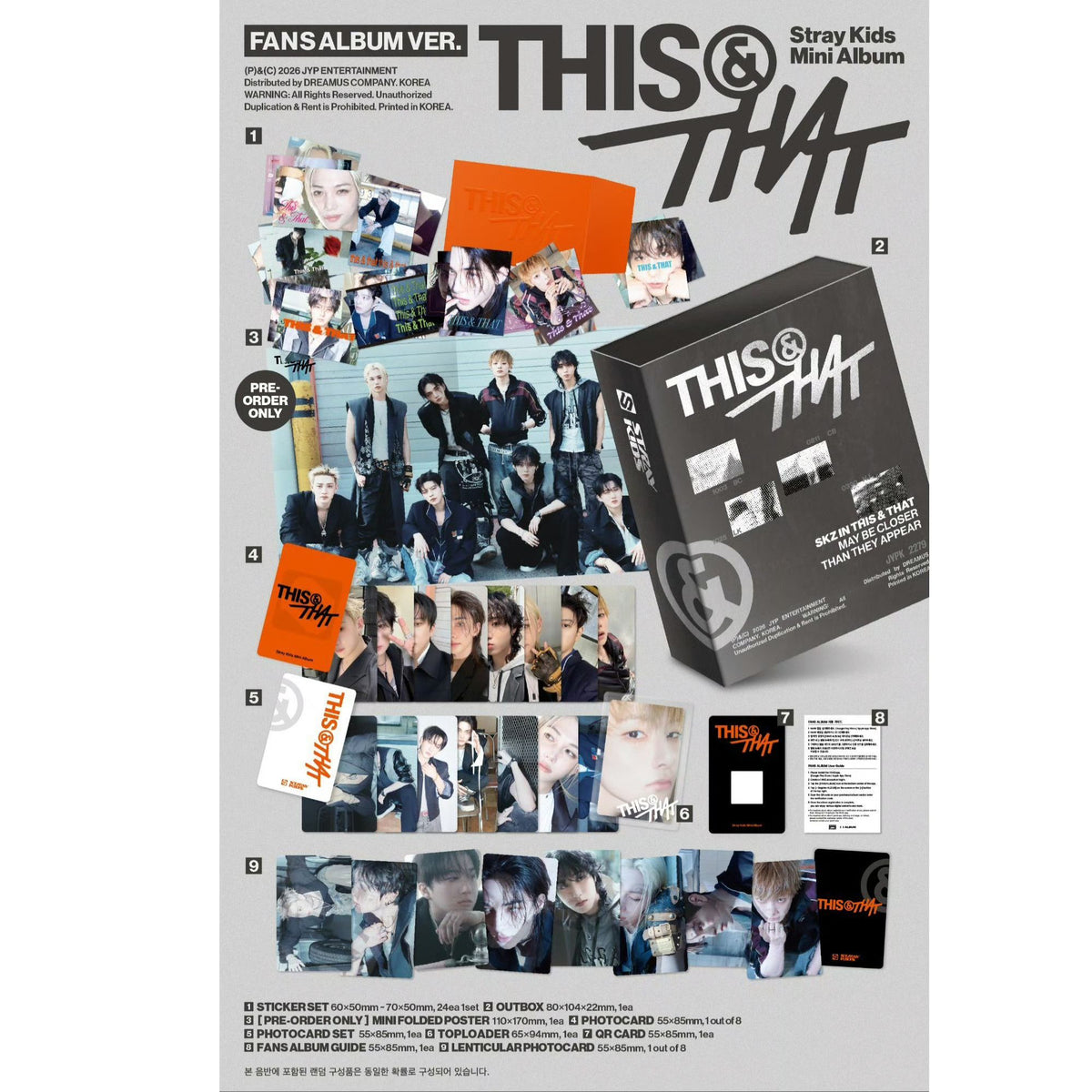 STRAY KIDS - THIS & THAT MINI ALBUM (FANS ALBUM VERSION) with POB