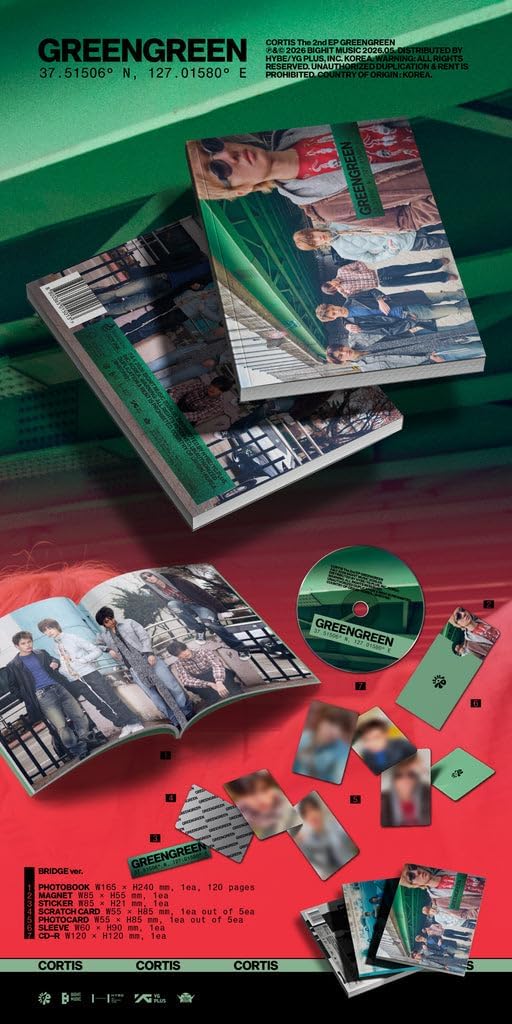 CORTIS- [GreenGreen] THE 2ND EP Album Photobook Bridge/Studio/Street Version