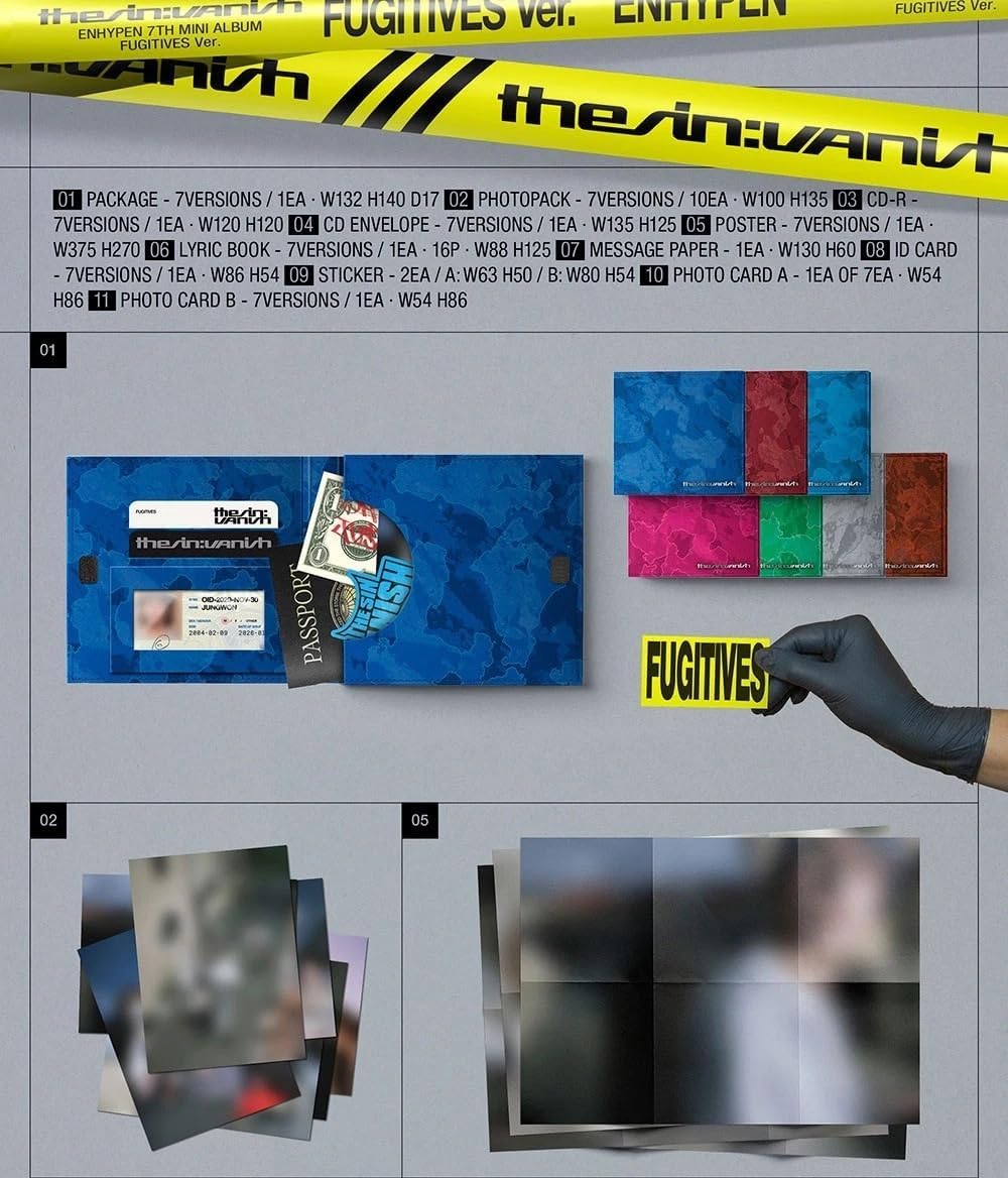 ENHYPEN 7th Mini Album [THE SIN:VANISH 7th Mini Album] Fugitives Version