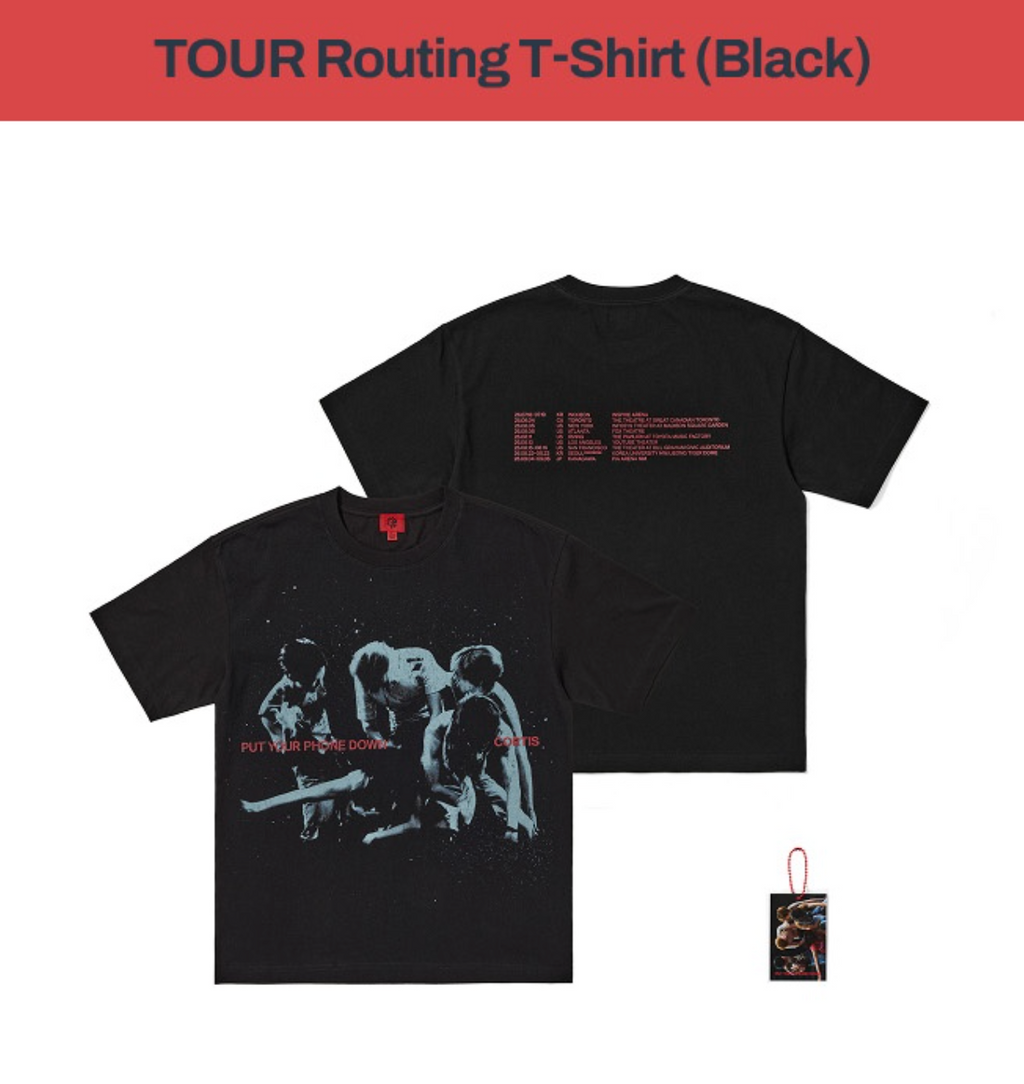 CORTIS - [PUT YOUR PHONE DOWN] 2026 TOUR OFFICIAL MD TOUR Routing T-Shirt (Black)