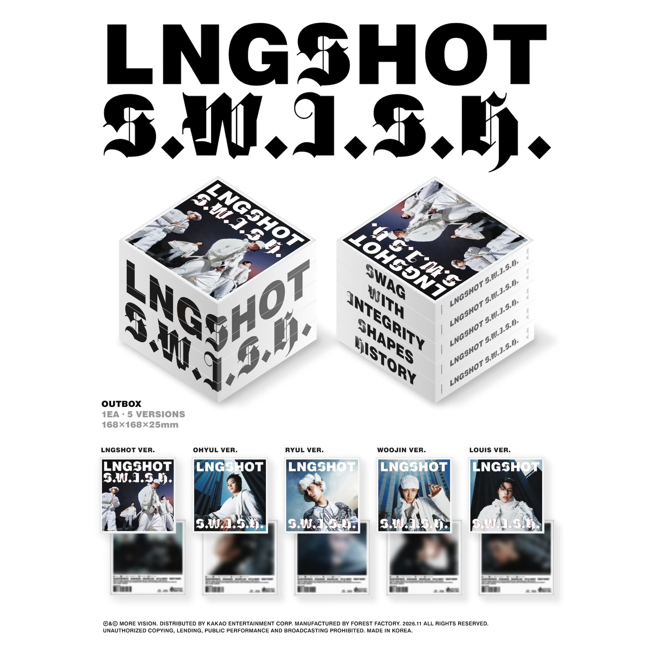 (Pre-Order) LNGSHOT [S.W.I.S.H. ] EP Album Standard Ver. with POB Gift