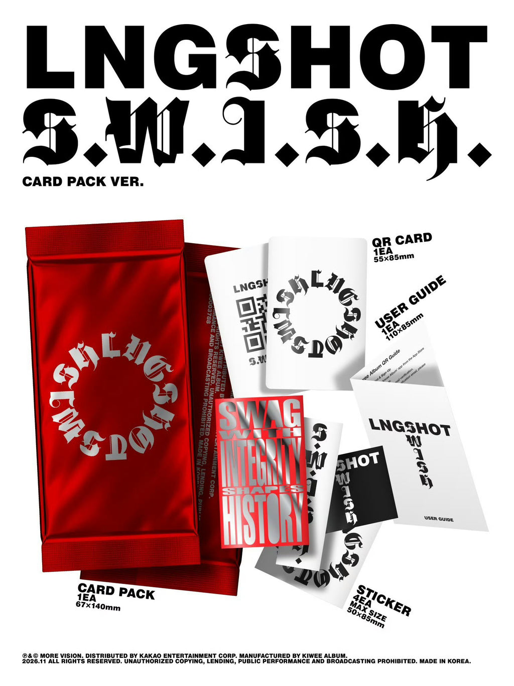 (Pre-Order) LNGSHOT [S.W.I.S.H. ] EP Album Card Pack Ver. 