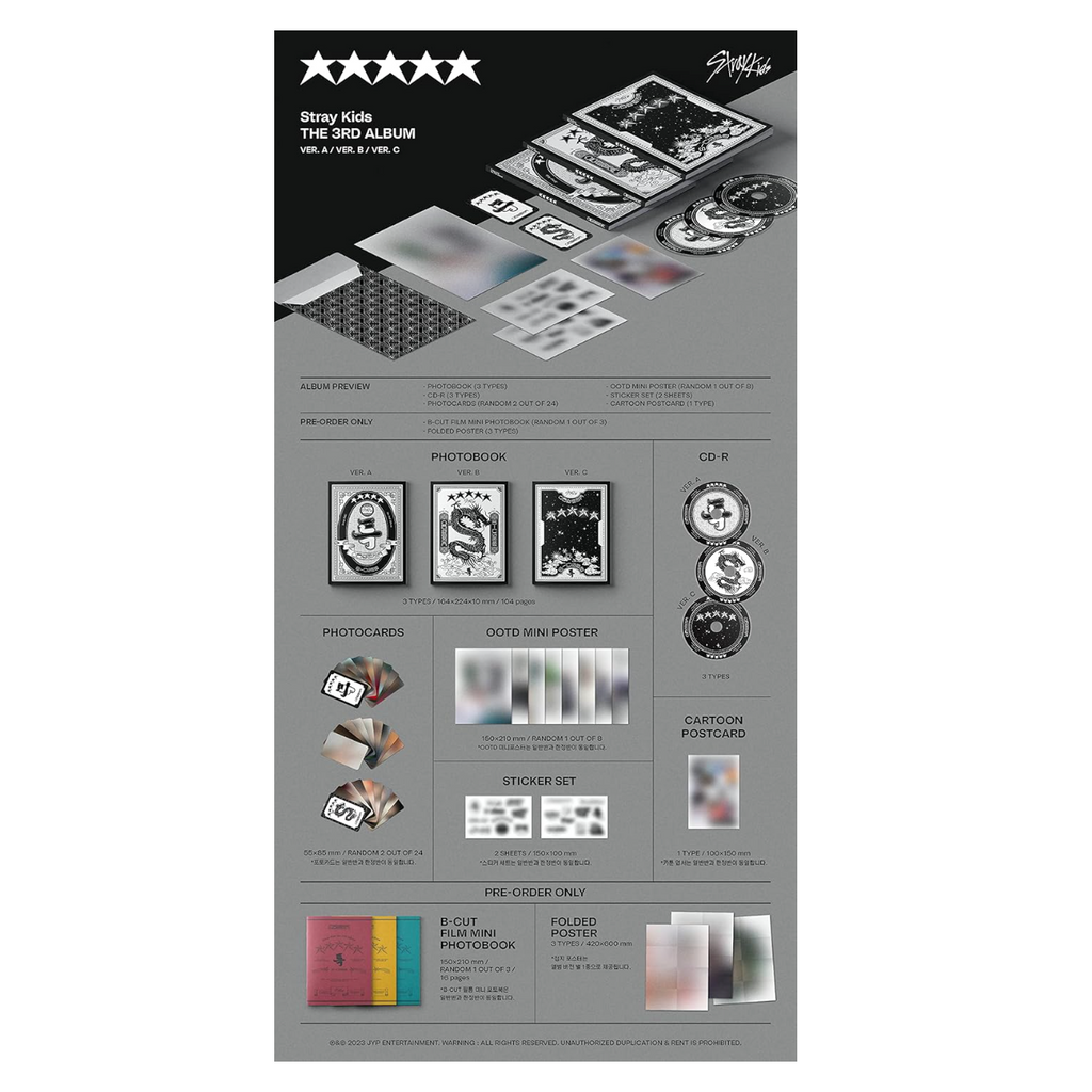 Stray Kids SKZ [5 STAR] The 3rd Album Standard Ver. A/B/C