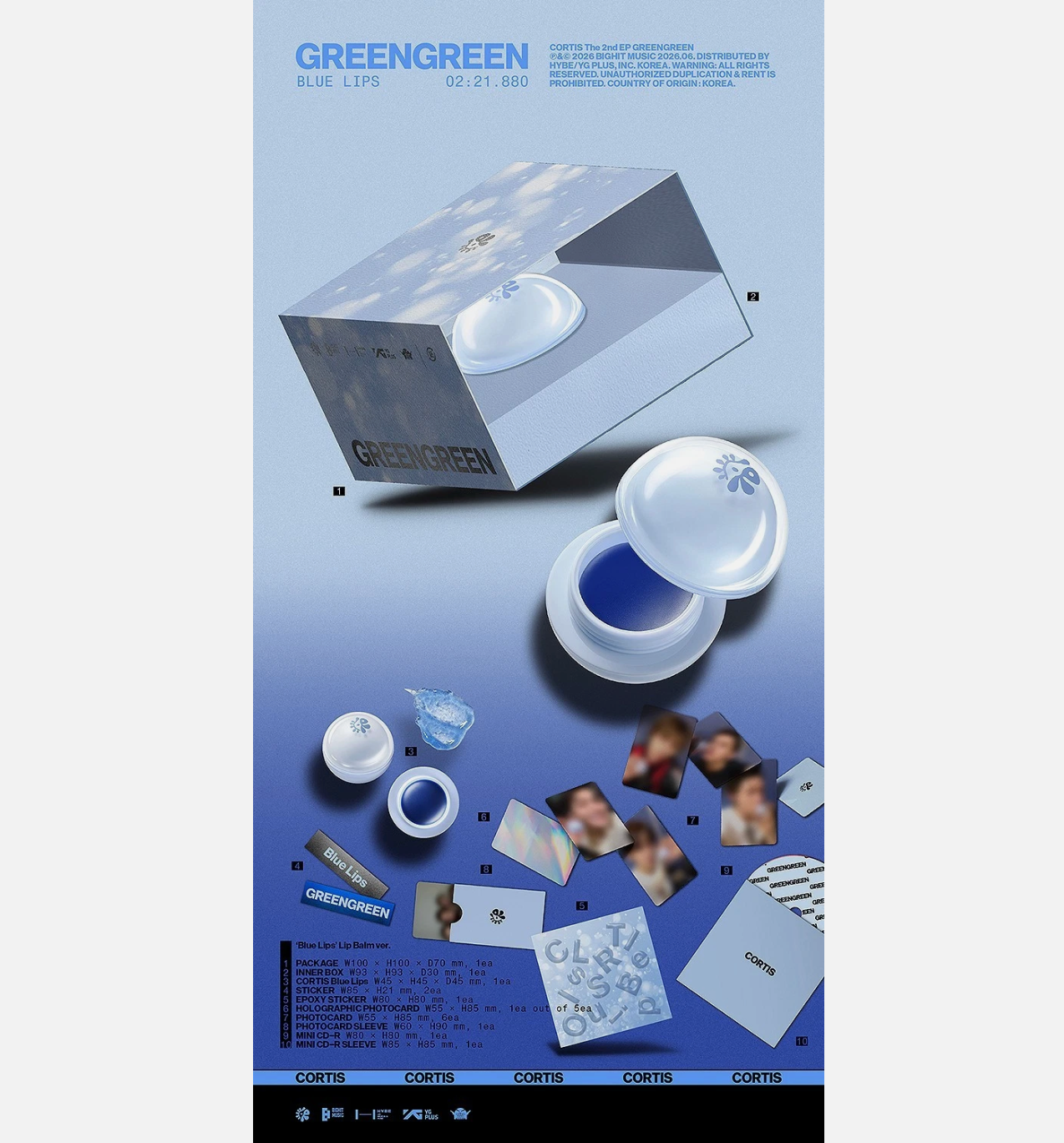 CORTIS 2nd EP Album [GREENGREEN] BLUE LIPS (LIP BALM Version)
