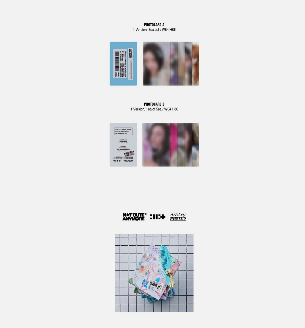 ILLIT - 1st Single Album NOT CUTE ANYMORE (ILLIT x Ashley Williams Pouch Ver.) I HEART ME / COLLAGE