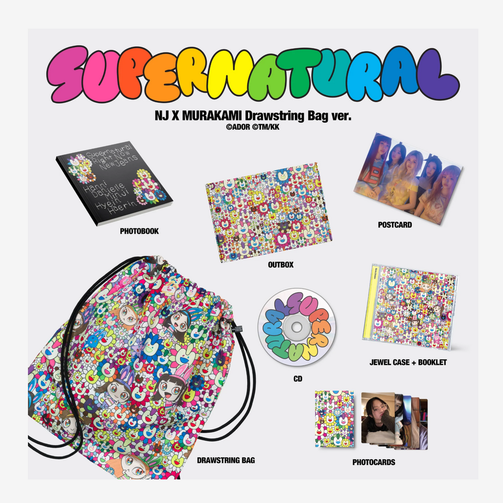 NewJeans - [Supernatural] Single Album NJ X MURAKAMI Drawstring Bag Version