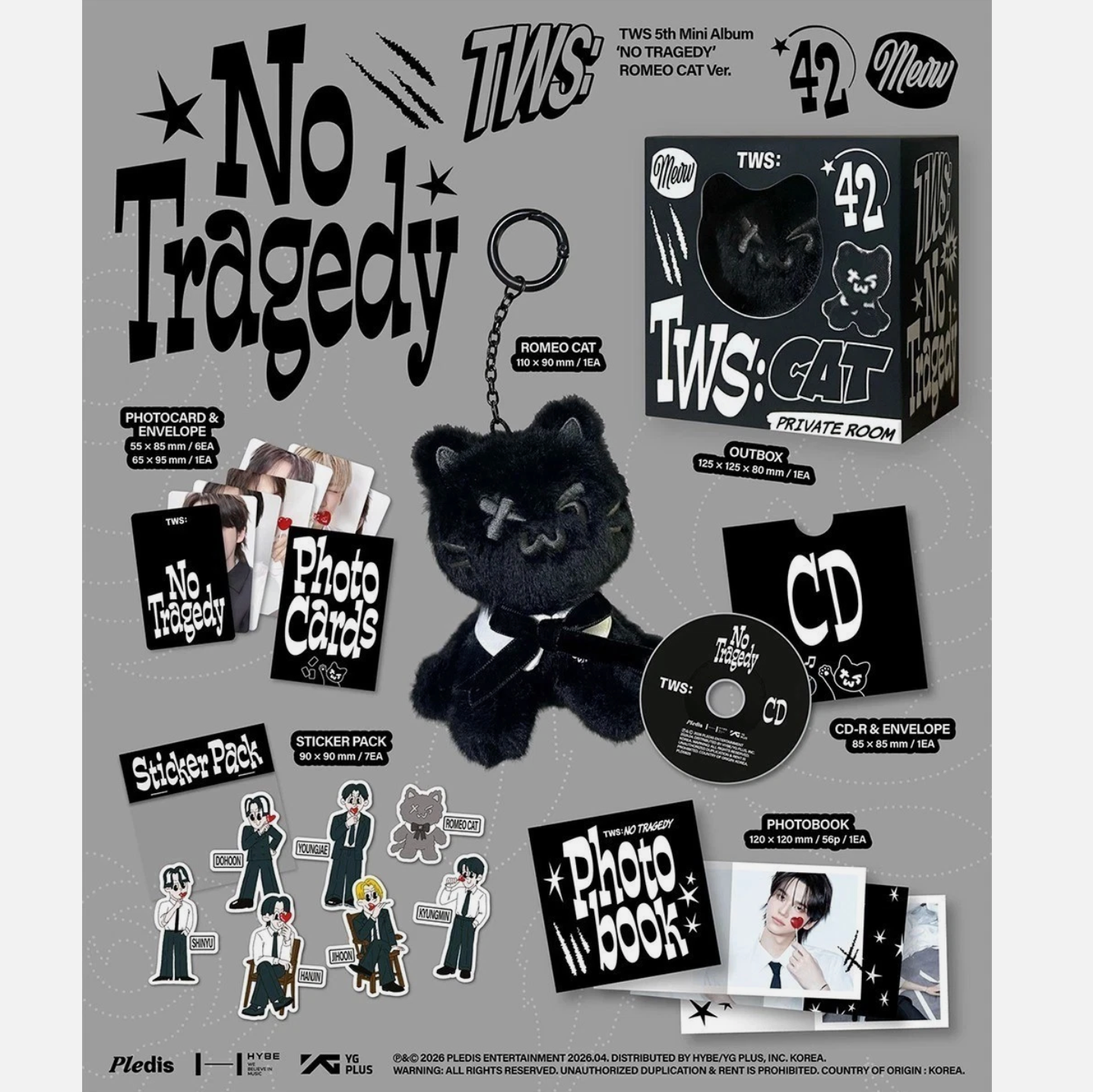 TWS - [NO TRAGEDY] 5th Mini Album ROMEO CAT Version