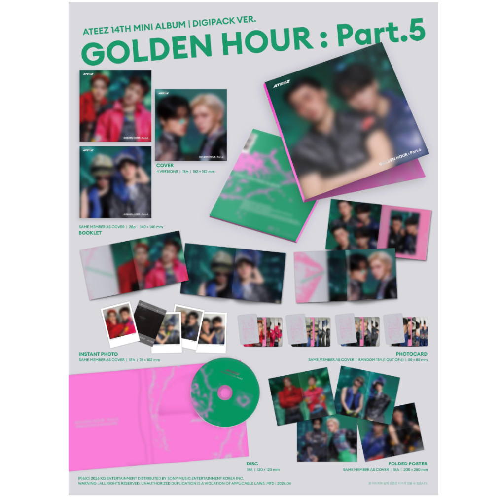 ATEEZ - [GOLDEN HOUR : PART.5] 14th Mini Album (DIGIPACK UNIT Version)