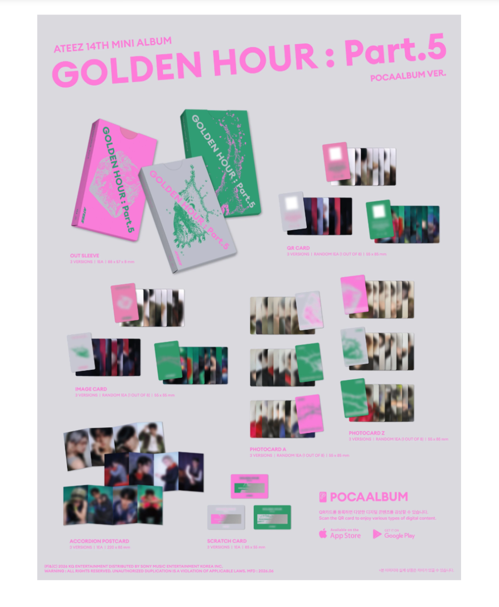 ATEEZ - [GOLDEN HOUR : PART.5] 14th Mini Album (POCAALBUM Version)