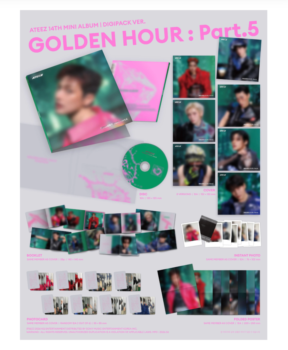 ATEEZ - [GOLDEN HOUR : PART.5] 14th Mini Album (DIGIPACK Version)