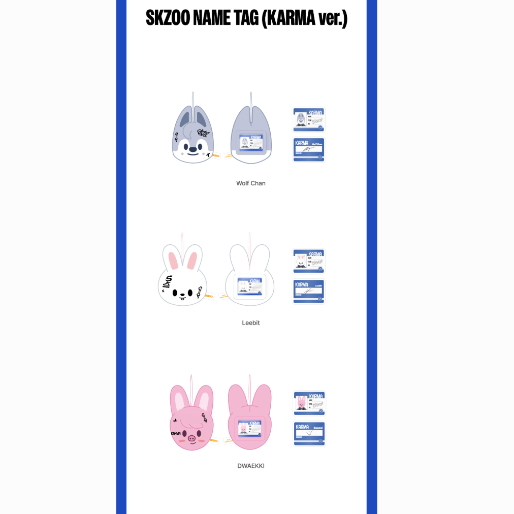 STRAY KIDS - KARMA POP-UP MERCH OFFICIAL MD NAME TAG (KARMA VER.)