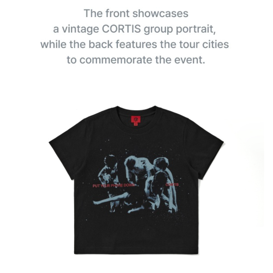 (Pre Order) CORTIS - [PUT YOUR PHONE DOWN] 2026 TOUR OFFICIAL MD TOUR Routing T-Shirt (Black)