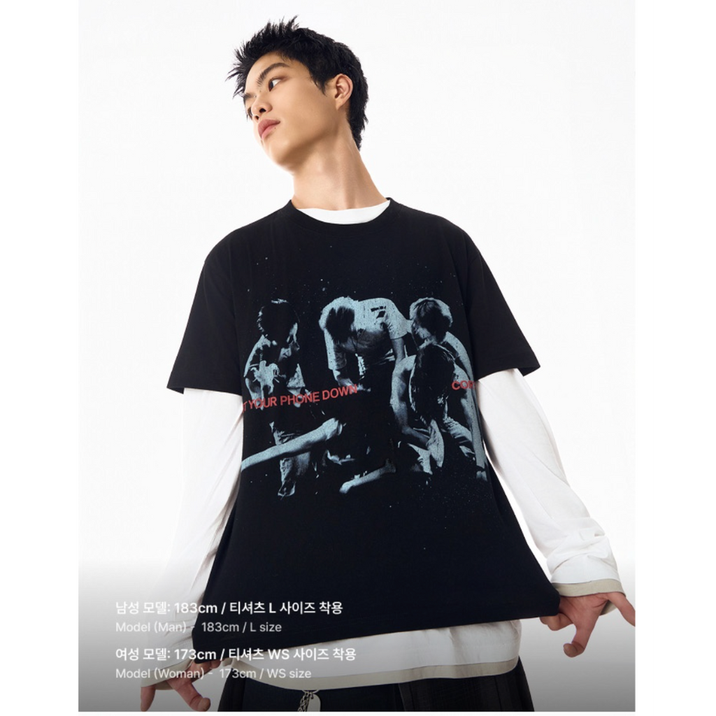 (Pre Order) CORTIS - [PUT YOUR PHONE DOWN] 2026 TOUR OFFICIAL MD TOUR Routing T-Shirt (Black)