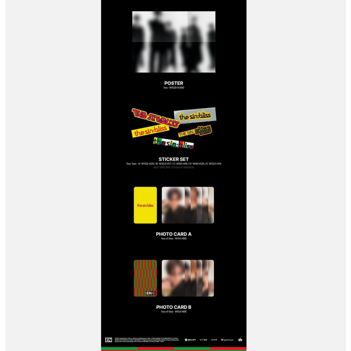 ENHYPEN - [THE SIN : BLISS] 8th Mini Album TAKE 1/2/3/4 Version