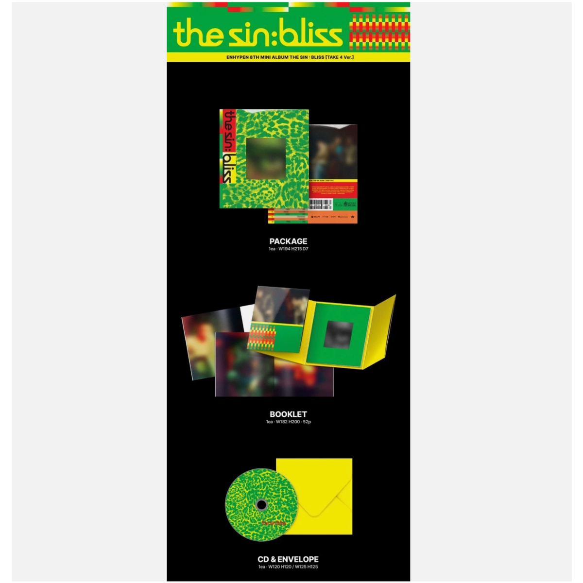 ENHYPEN - [THE SIN : BLISS] 8th Mini Album TAKE 1/2/3/4 Version