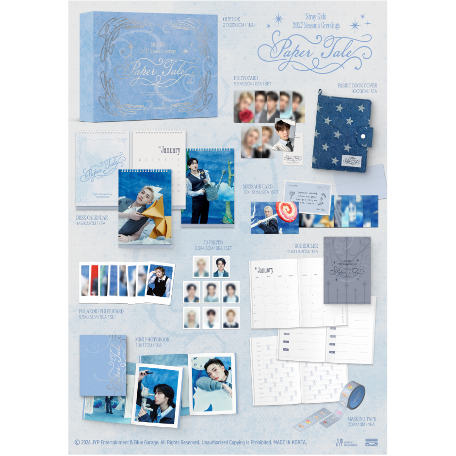 Stray Kids Official 2027 Season's Greetings [Paper Tale]  contents inclusions
