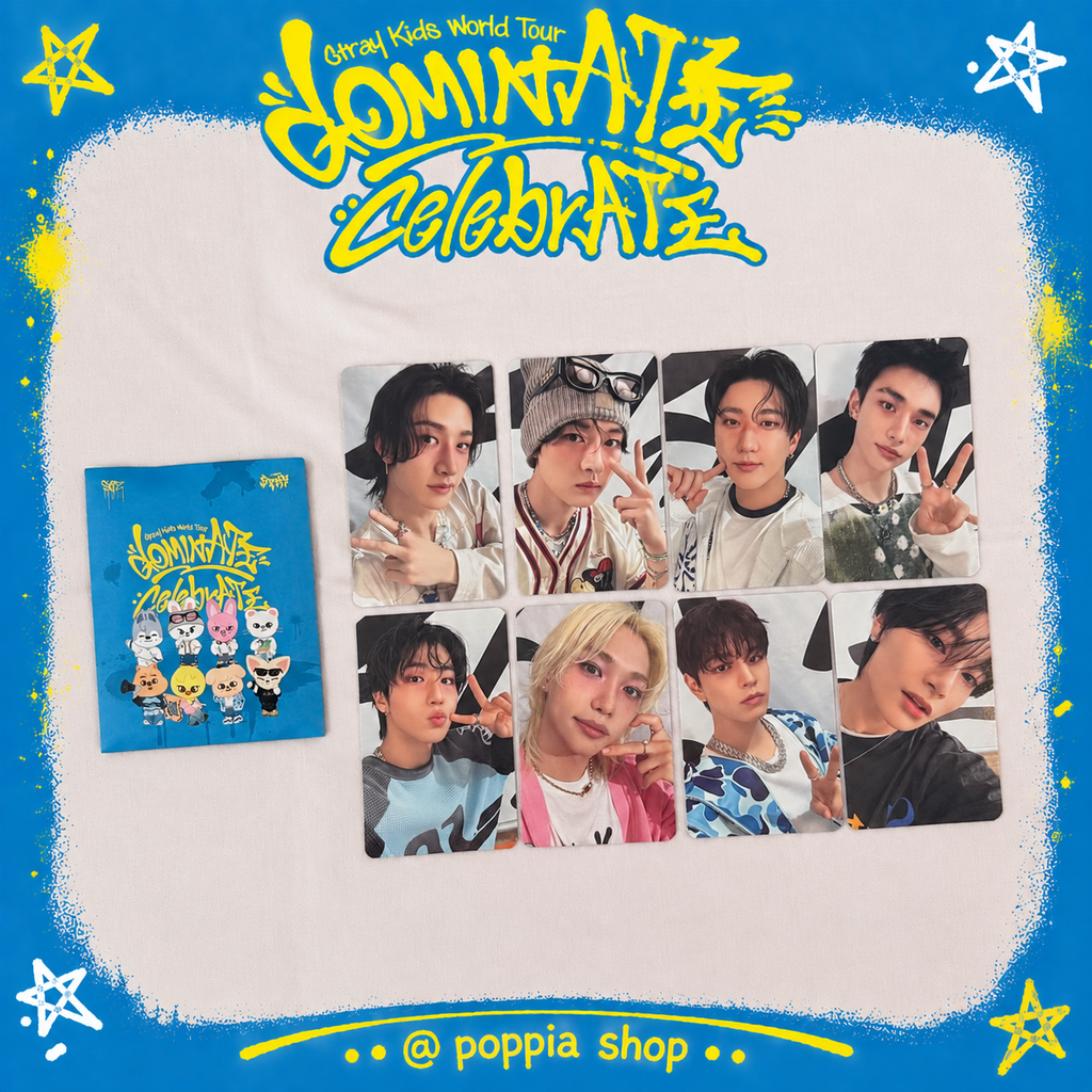 Straykids skz official dominATE : celebrATE World Tour stay zone day 2 photocard OT8 set