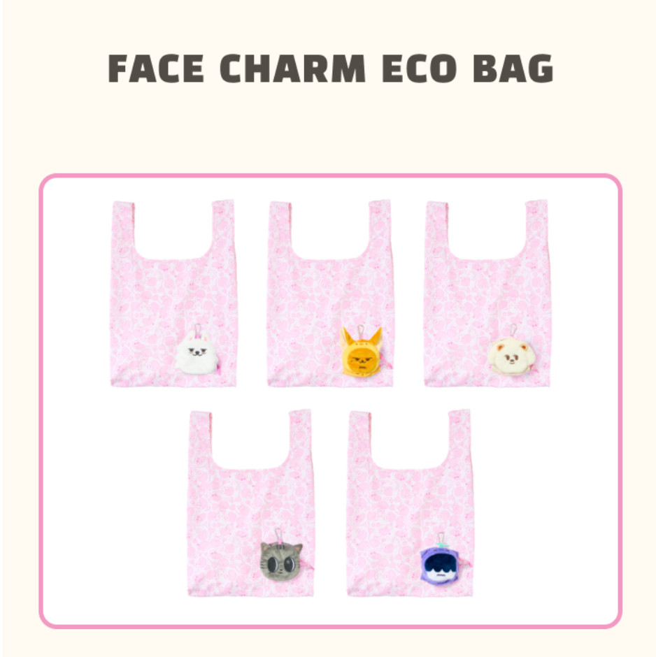 TXT [PPULBATU WALK TOGETHER] OFFICIAL CHARACTER MD FACE CHARM ECO BAG JAPAN-EXCLUSIVE MD