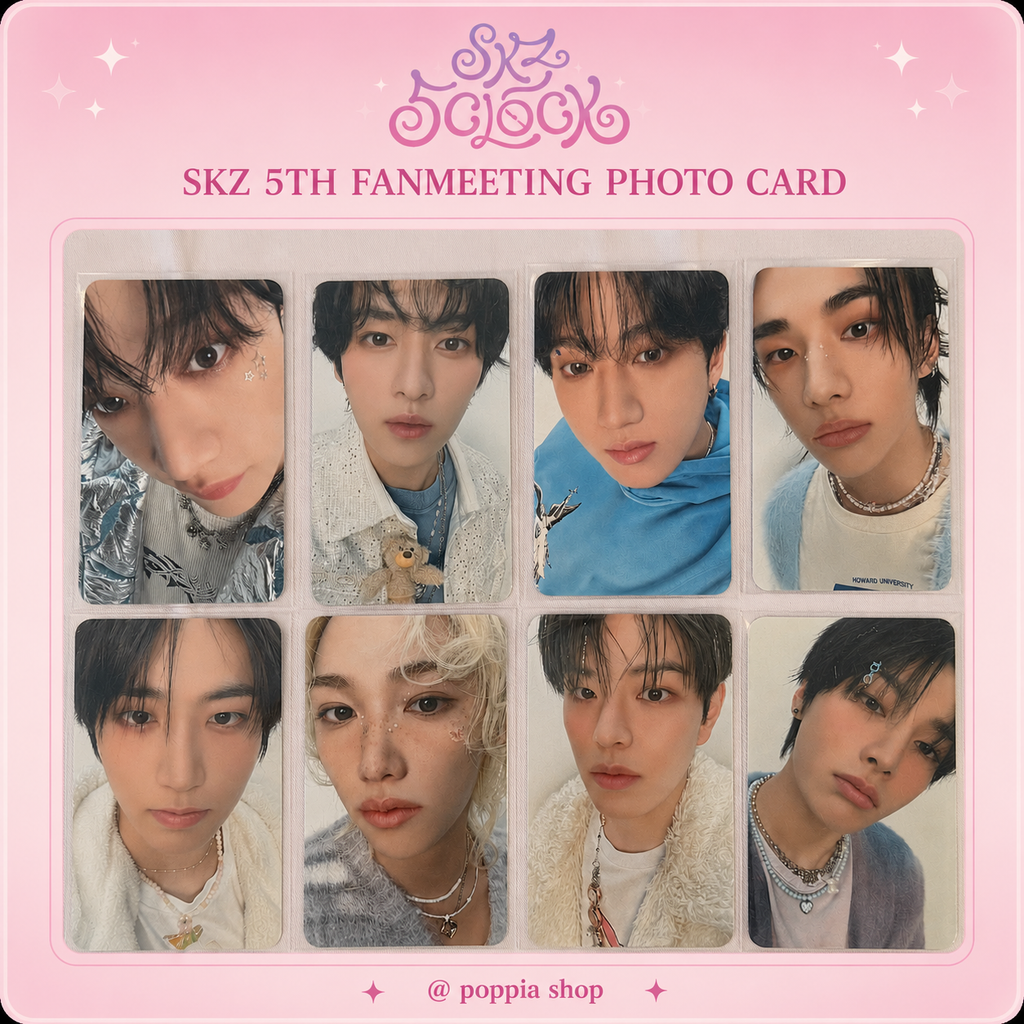 Stray Kids 5th Fanmeeting 5'CLOCK POB OT8 PHOTOCARD SET