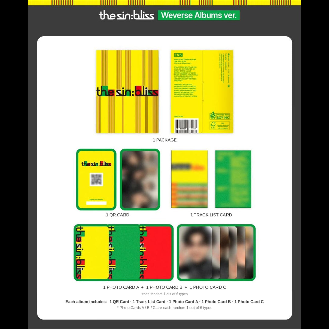 ENHYPEN - [THE SIN : BLISS] 8th Mini Album WEVERSE ALBUMS Version
